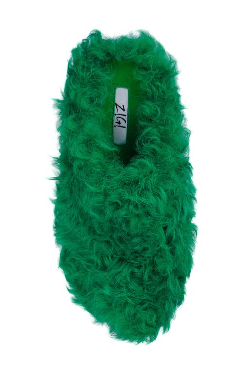 Zigi Fauna Genuine Shearling Platform Clog Slipper In Green