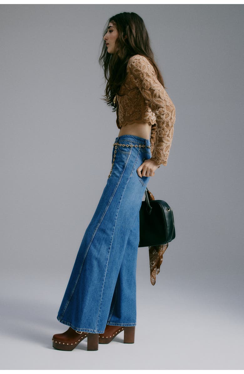 H&M Flared High Waist Jeans, Alternate, color, Denim Blue