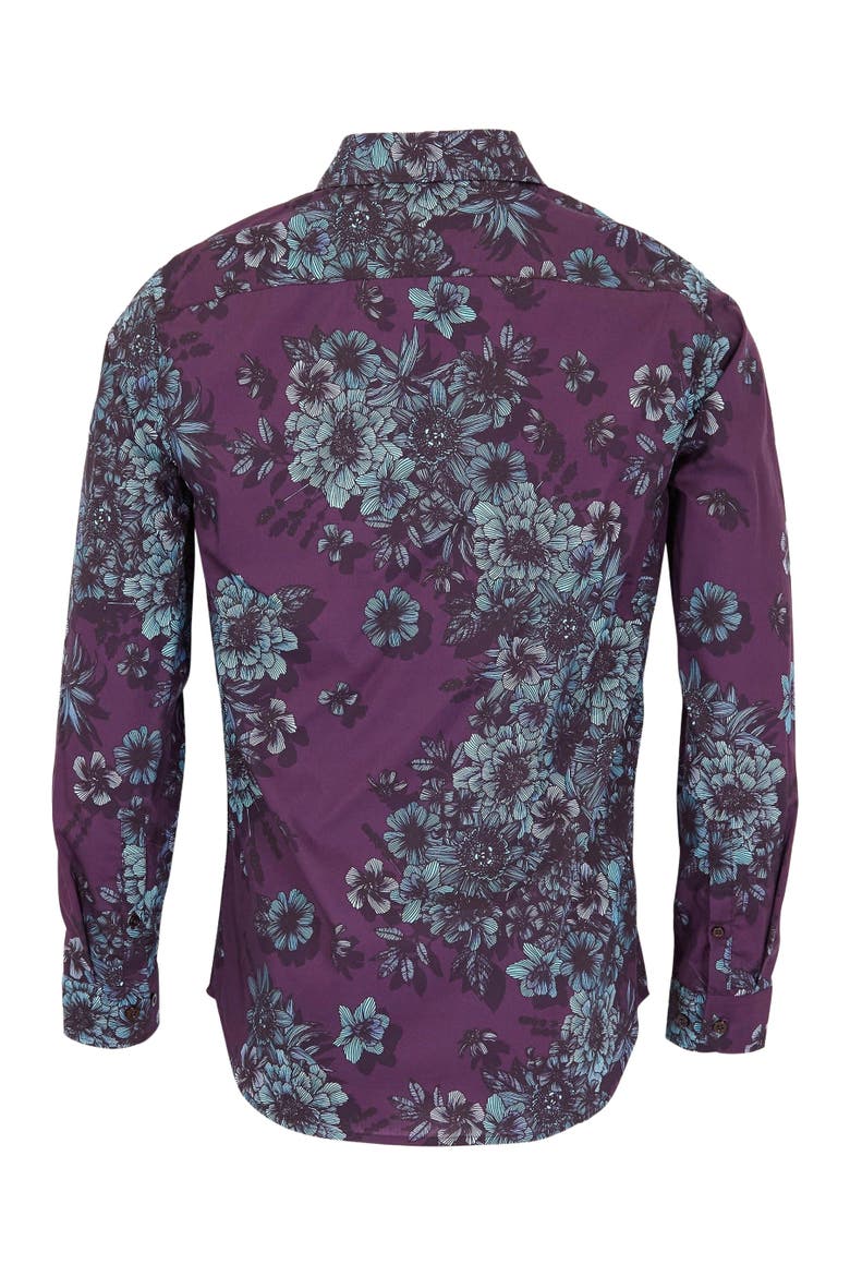 Nicoli Button-Up Shirt, Alternate, color, Valencia Floral Plum