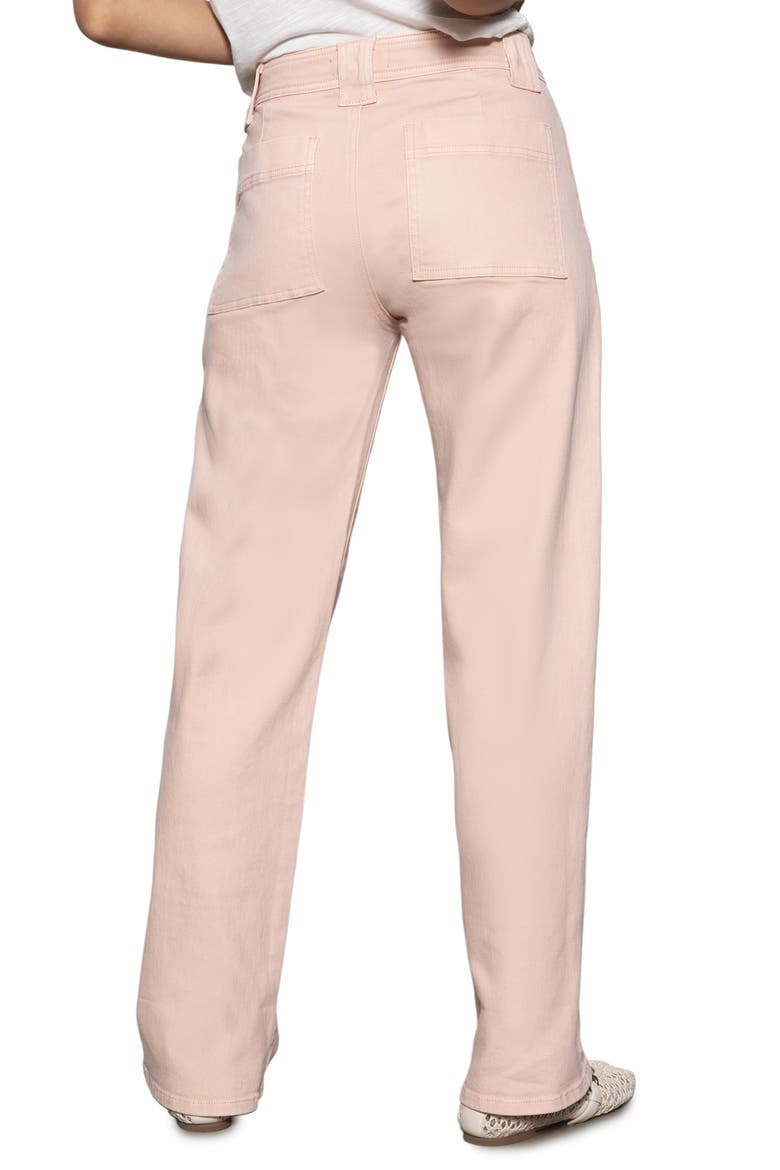 Luna Button Fly High Waist Cuff Straight Leg Jeans, Alternate, color, EARTH PINK
