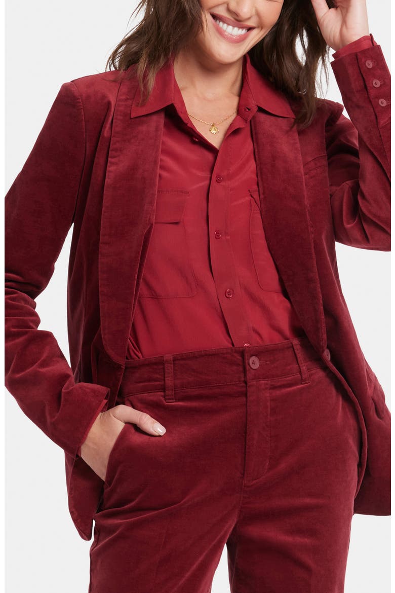 Velveteen Tuxedo Jacket, Main, color, WILD CURRANT