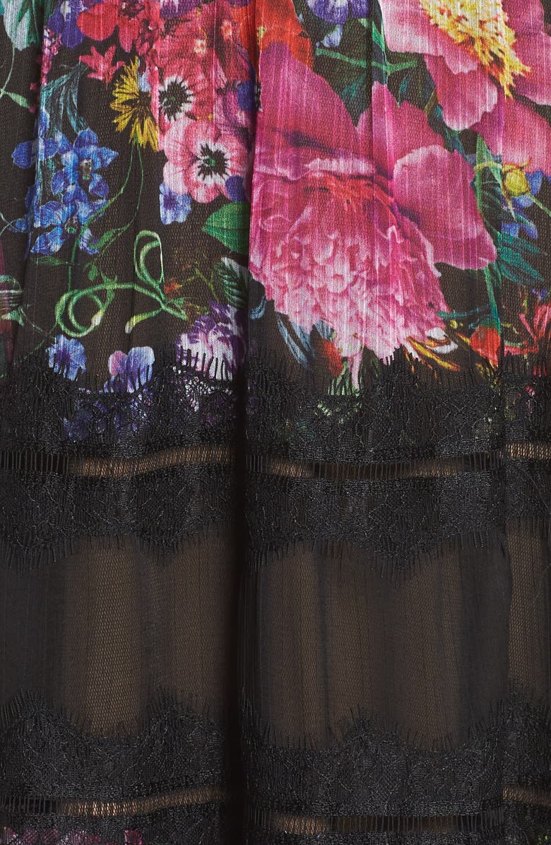 Tadashi Shoji Lace Floral Midi Dress, Alternate, color,