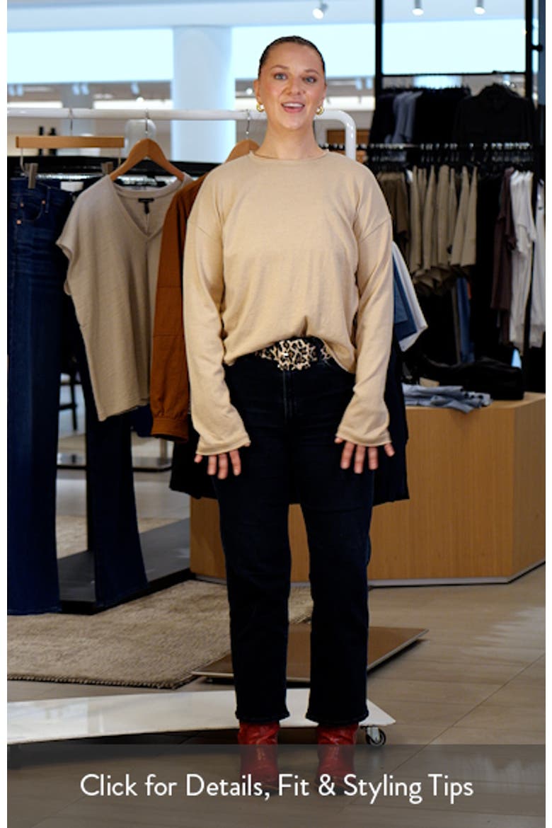 Roll Crewneck Boxy Long Sleeve Cotton Blend Top video