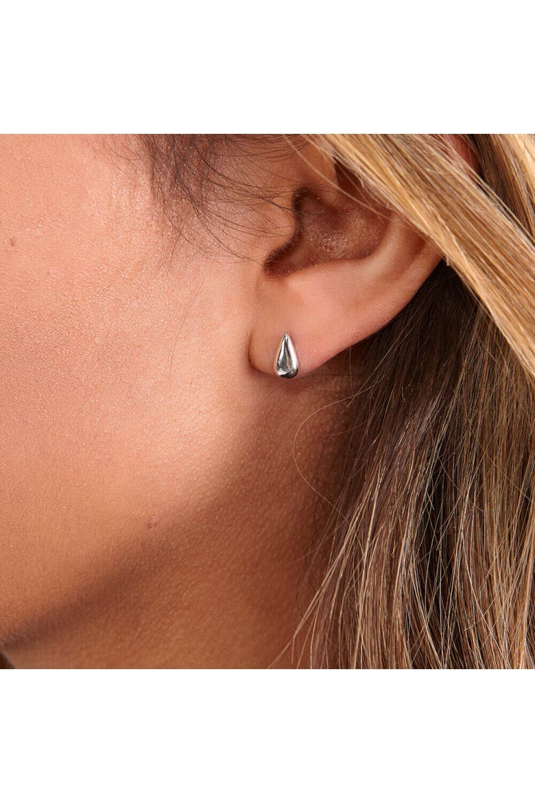 Mini Tear Drop Studs, Alternate, color, Sterling Silver
