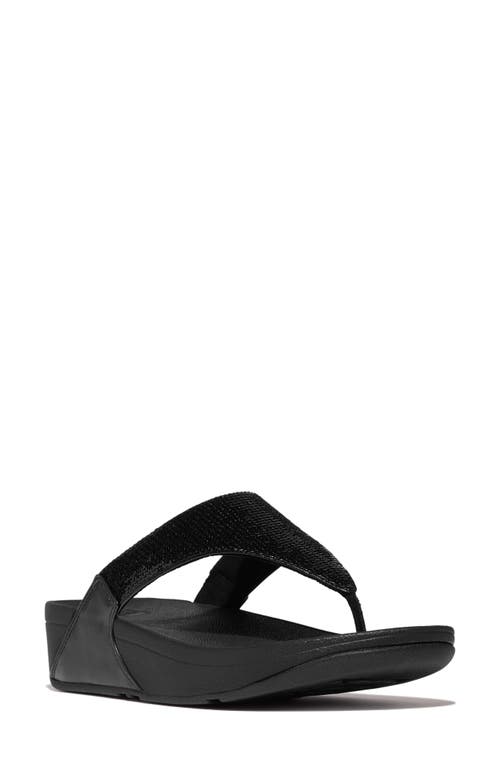 Fitflop Lulu Sequin Flip Flop In All Black