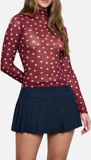 Blu Pepper Mesh Mock Neck Top