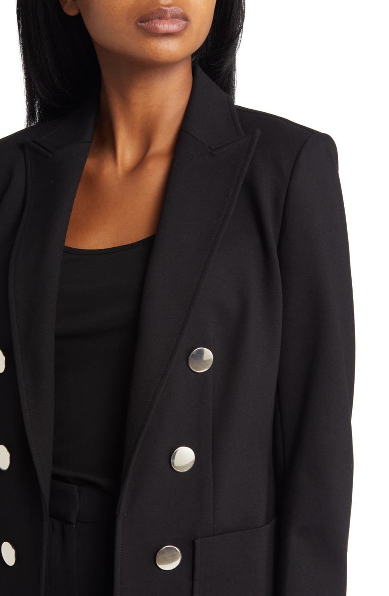 Anne Klein Faux Double Breasted Jacket, Alternate, color, Anne Black