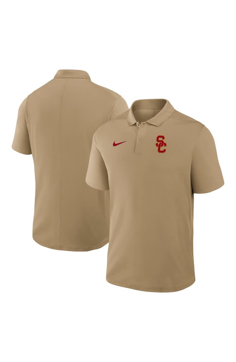 Nike Men's Nike Tan USC Trojans Primetime Victory Primary Logo Performance Polo, Main, color, Tan