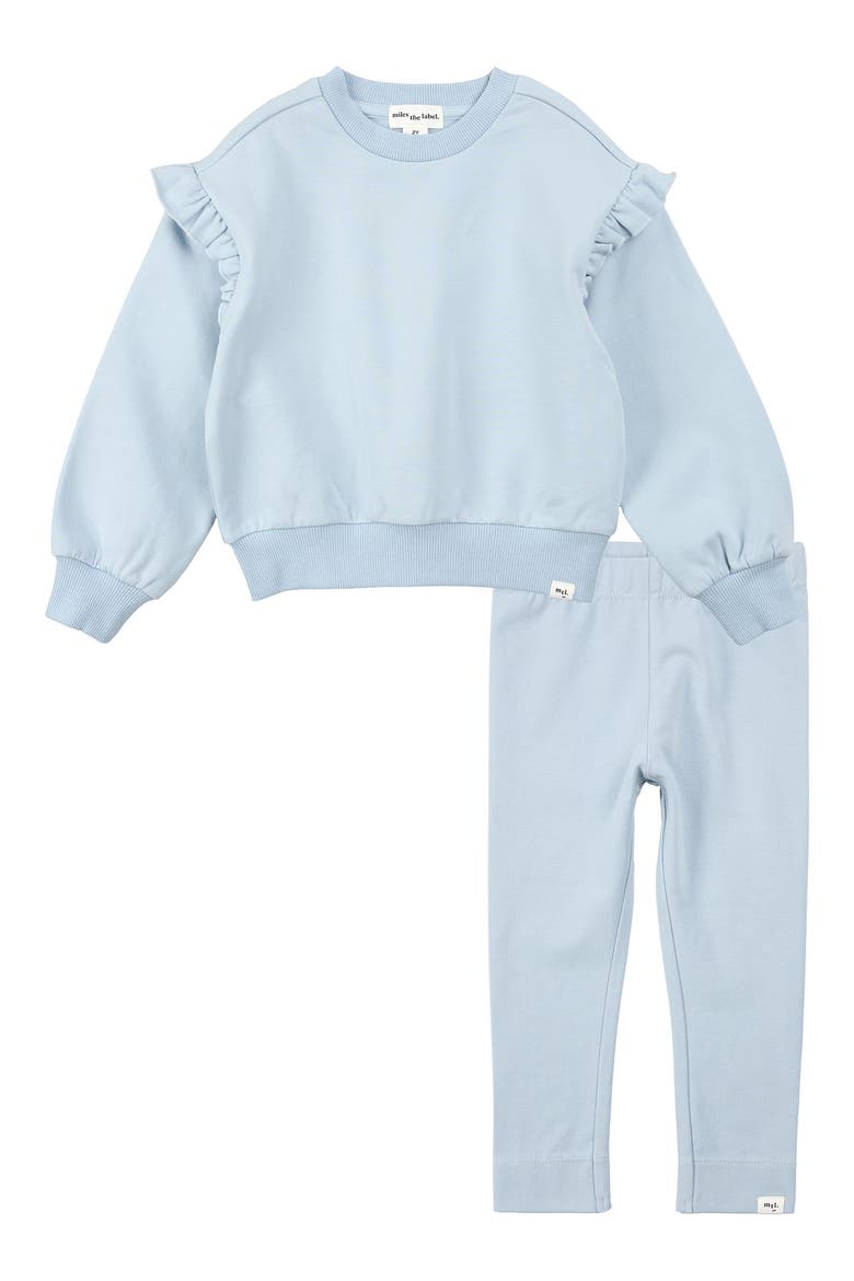 Ruffle Sweatshirt & Leggings Set, Main, color, LIGHT BLUE