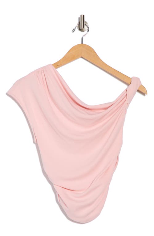 Lush One Shoulder Twist Top In Pink