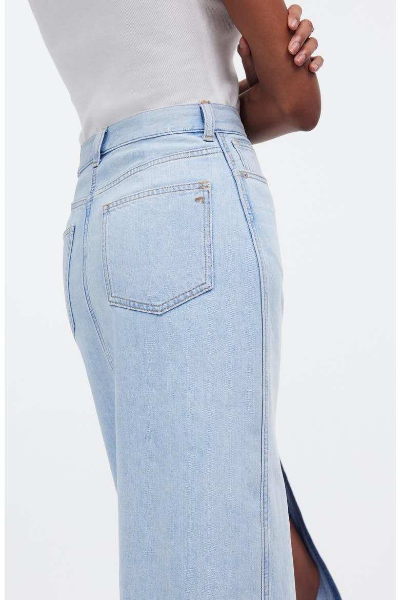 The Rilee Denim Midi Skirt, Alternate, color, FITZGERALD WASH