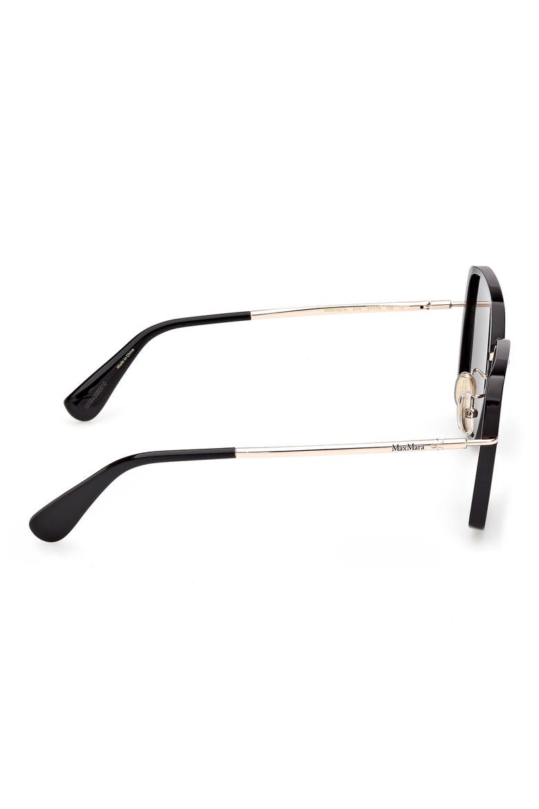 57mm Square Sunglasses, Alternate, color, SHINY BLACK / SMOKE