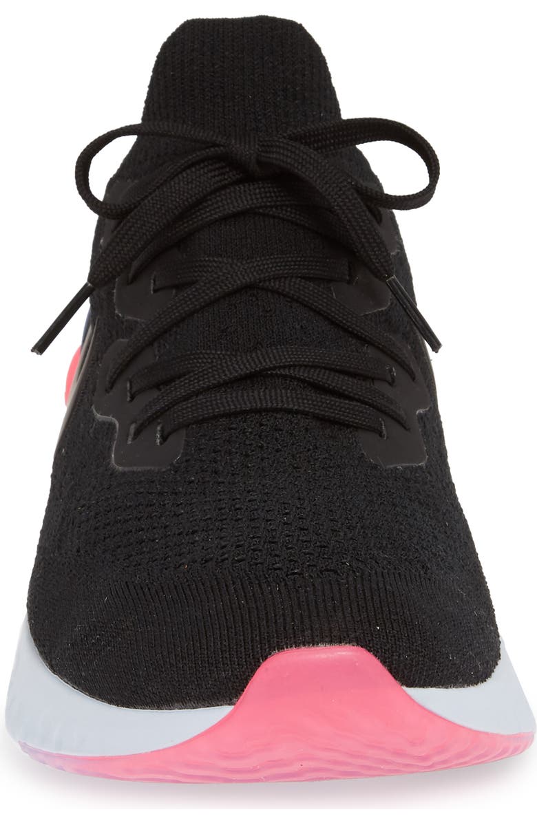 Nike Epic React Flyknit 2 Running Shoe, Alternate, color, Black/ Sapphire/ Lime Blast