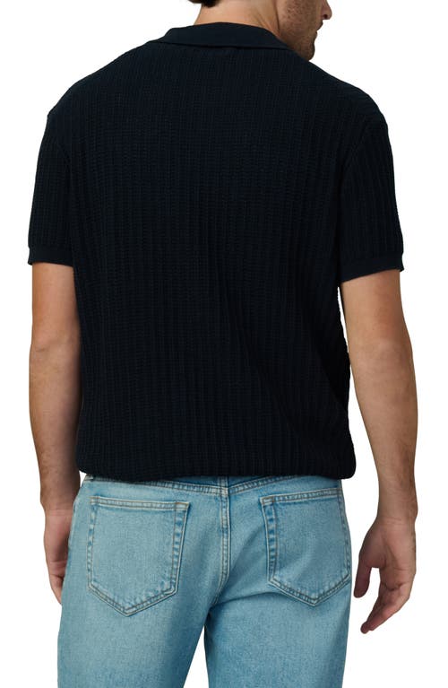 Joe's Textured Johnny Collar Polo In True Navy