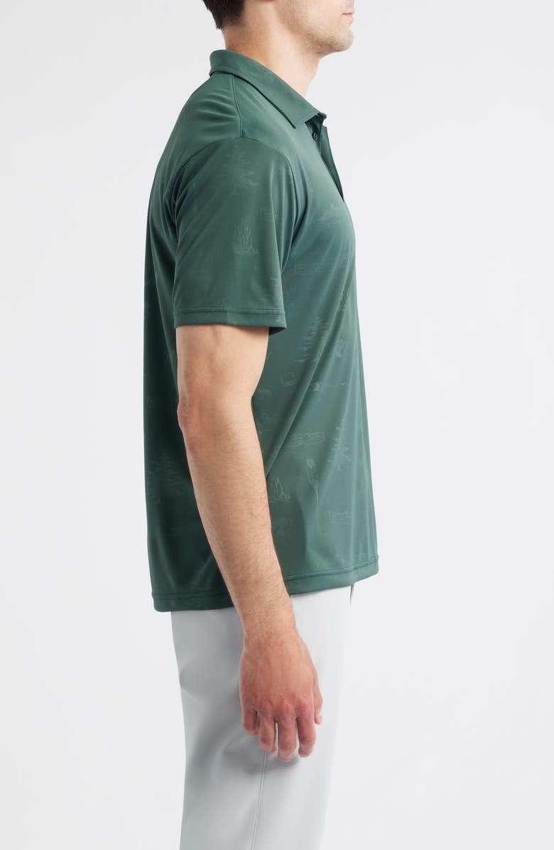 Swannies Brehm Outdoors Print Performance Golf Polo, Alternate, color, Forest