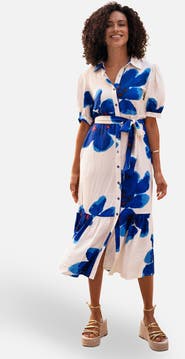 Yumi Scattered Floral Shirt Dress