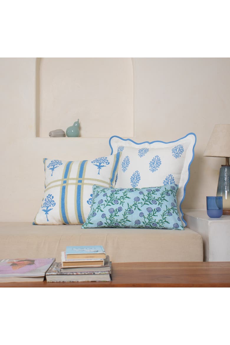 Rasa - Lumbar Pure Linen Throw Pillow Cover, Alternate, color, Pastel Blue