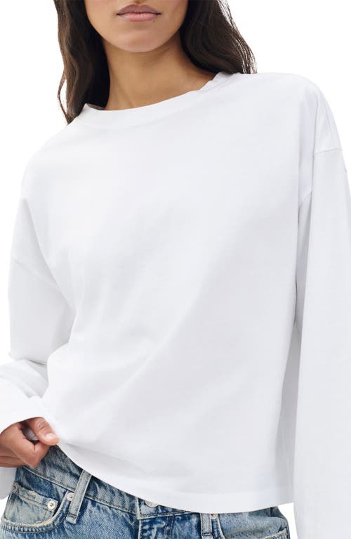 Rag & Bone Kelley Boxy Long Sleeve Cotton Jersey T-shirt In White