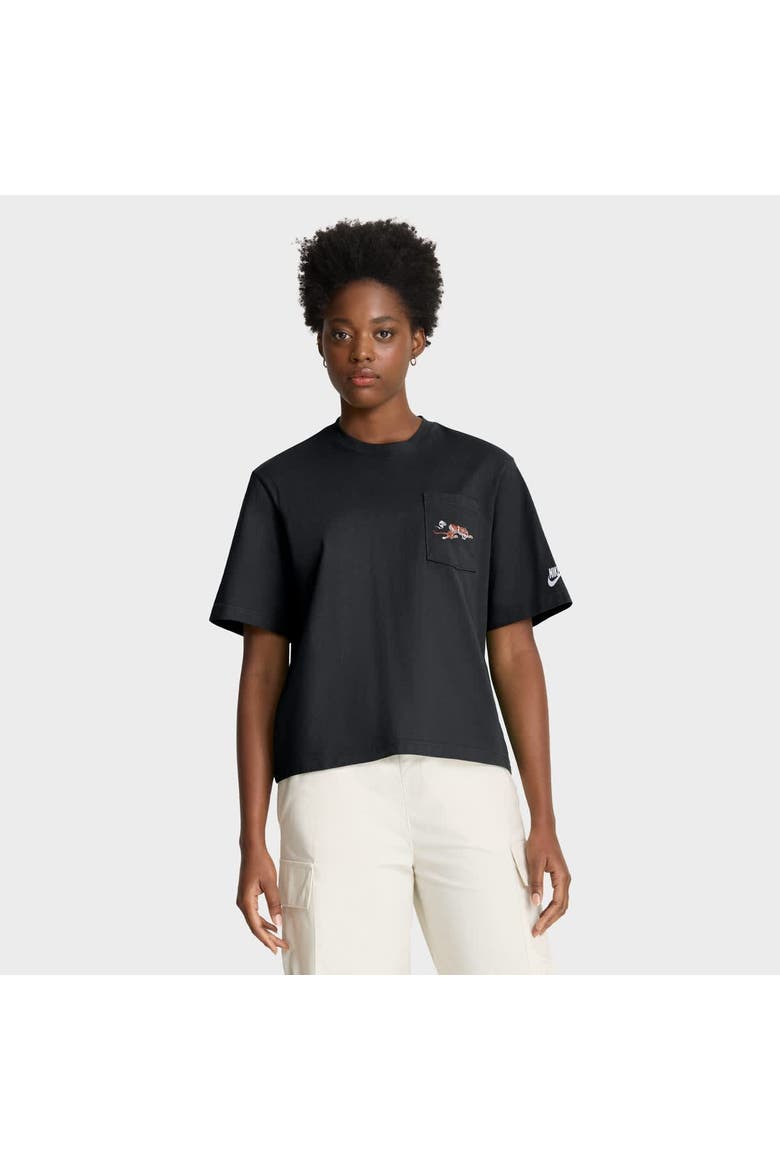 Women's Nike Black Cincinnati Bengals Rewind Pocket Boxy T-Shirt, Main, color, Black
