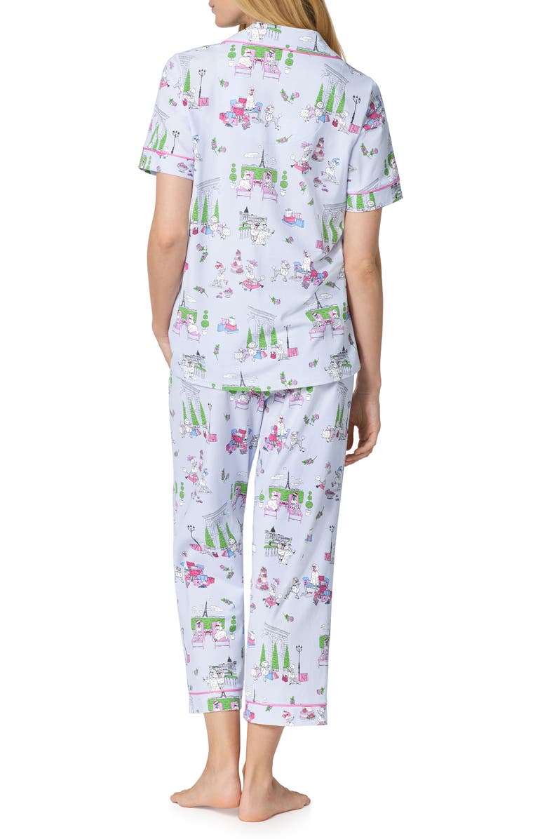 BedHead Pajamas Print Stretch Cotton Jersey Crop Pajamas, Alternate, color, Belle Vie