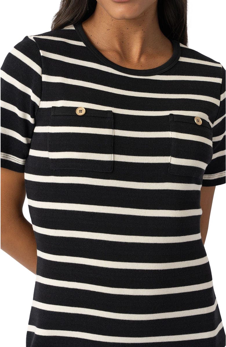 Saint + Sofia Helena T-Shirt Dress, Alternate, color, Black