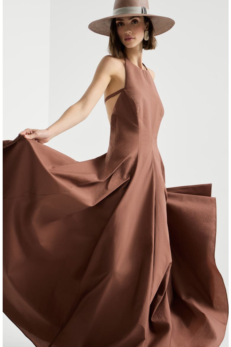 Halterneck dress, Alternate, color, Orange