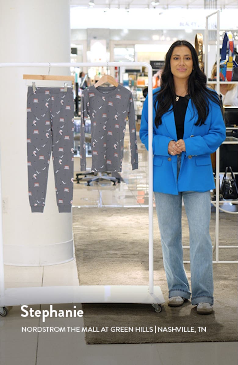 Kids' Hockey Gear Print Fitted Organic Cotton Two-Piece Pajamas, sales video thumbnail