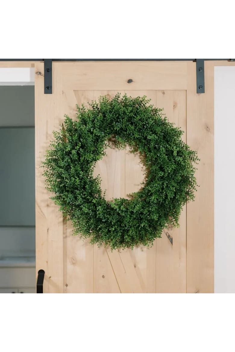 30" Artificial Boxwood Wreath by CG Hunter, Alternate, color, Green