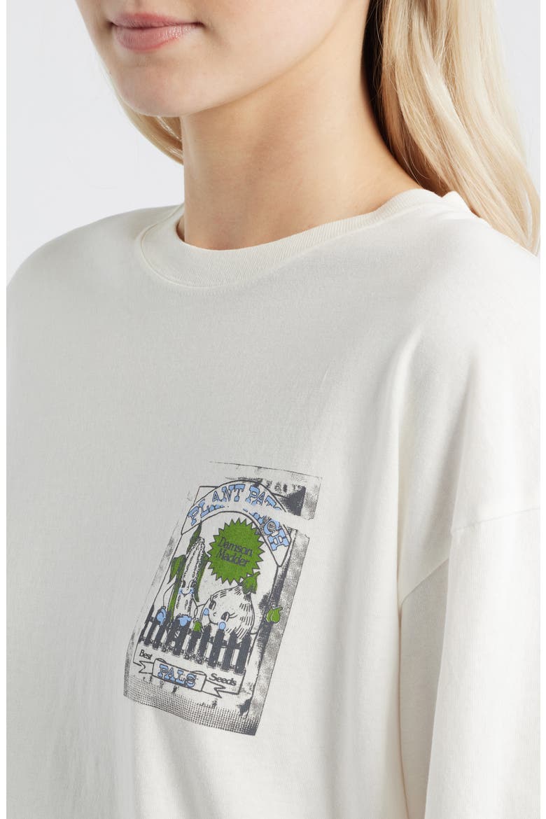 Graphic Plant Patch Organic Cotton Top, Alternate, color, OFF WHITE