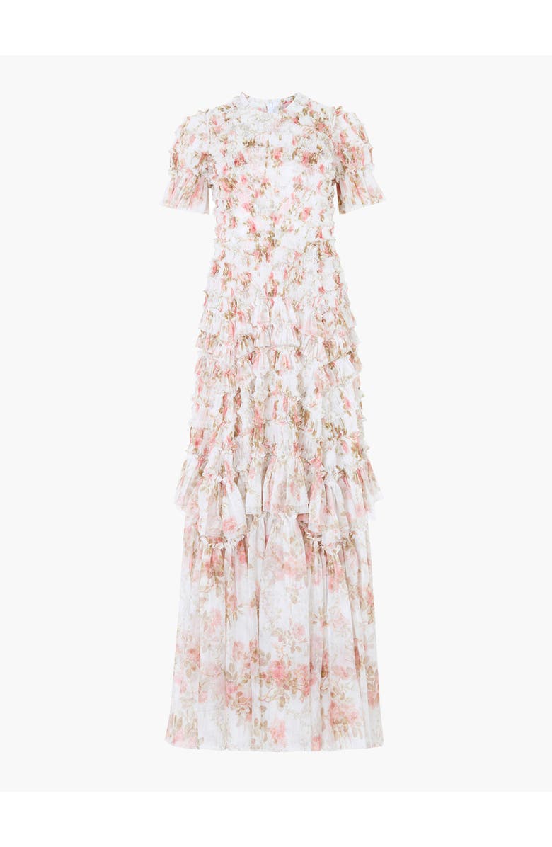 Needle & Thread Summer's Rose Valentine Ruffle Gown, Alternate, color, White