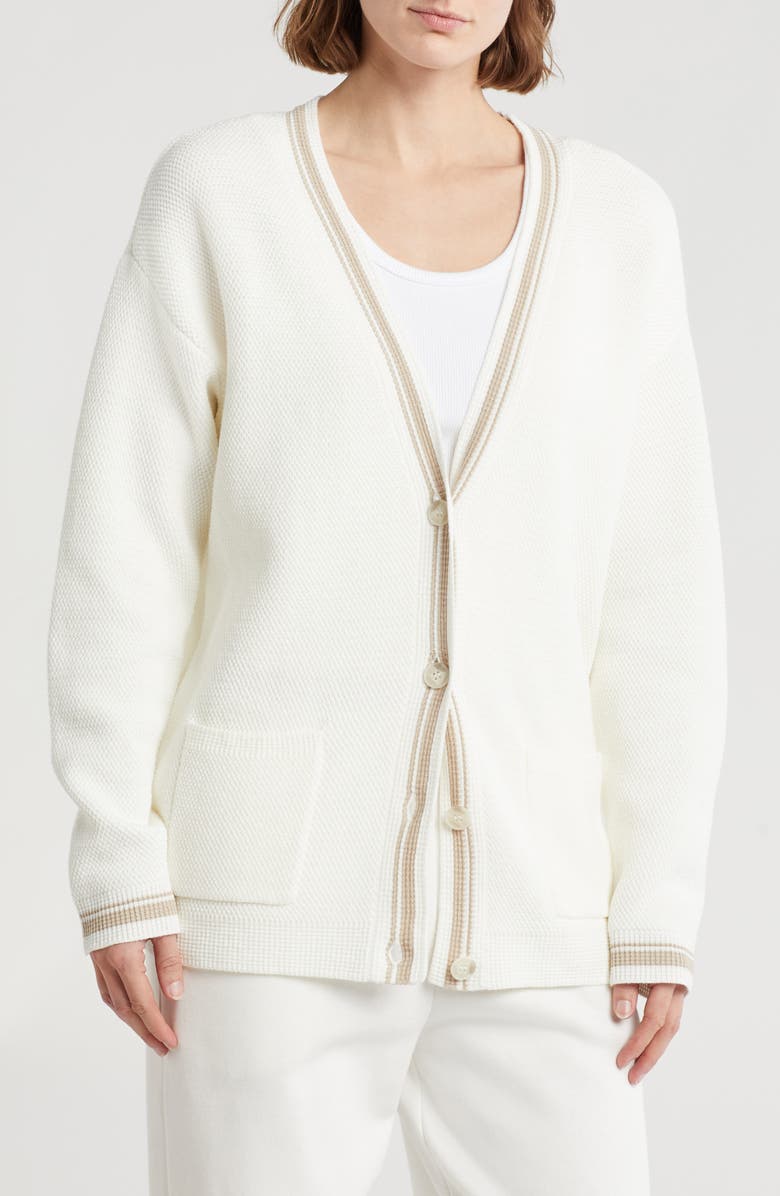DKNY Logo Patch Court Cardigan, Main, color,