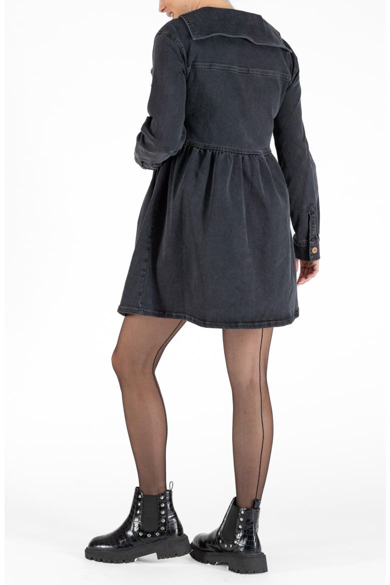 Nina Long Sleeve Denim Maternity/Nursing Dress, Alternate, color, GREY