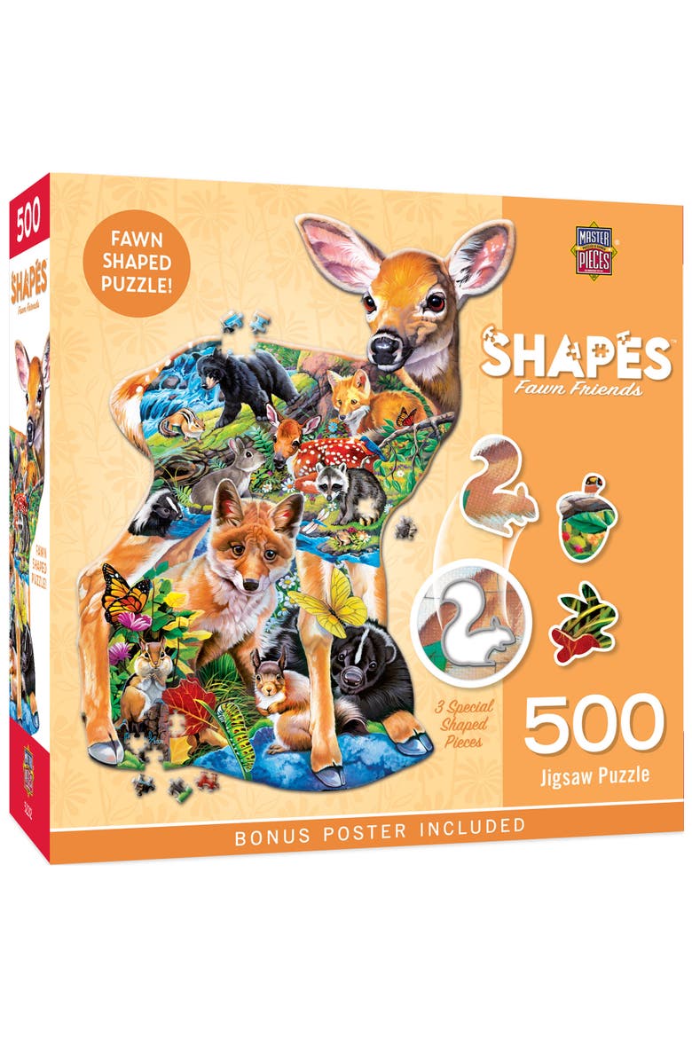 Fawn Friends 500 Piece Shaped Puzzle, Main, color, Multicolor