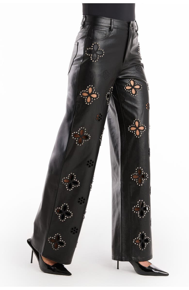 The Noli Shop Kaia Pearl High Rise Jean Petite, Alternate, color, Black Leather