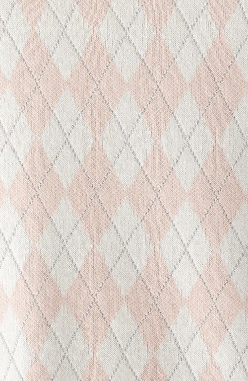 Nordstrom Kids' Sparkle Argyle Knit Cardigan In Pink