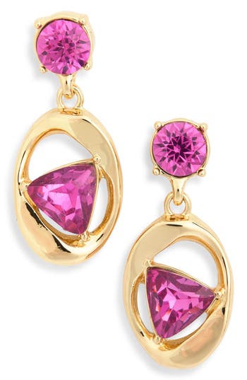 Karl Lagerfeld Crystal Oval Drop Earrings
