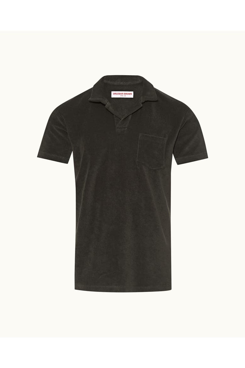 Terry Towelling Tailored Fit Towelling Polo Shirt, Alternate, color, Smoked Tea