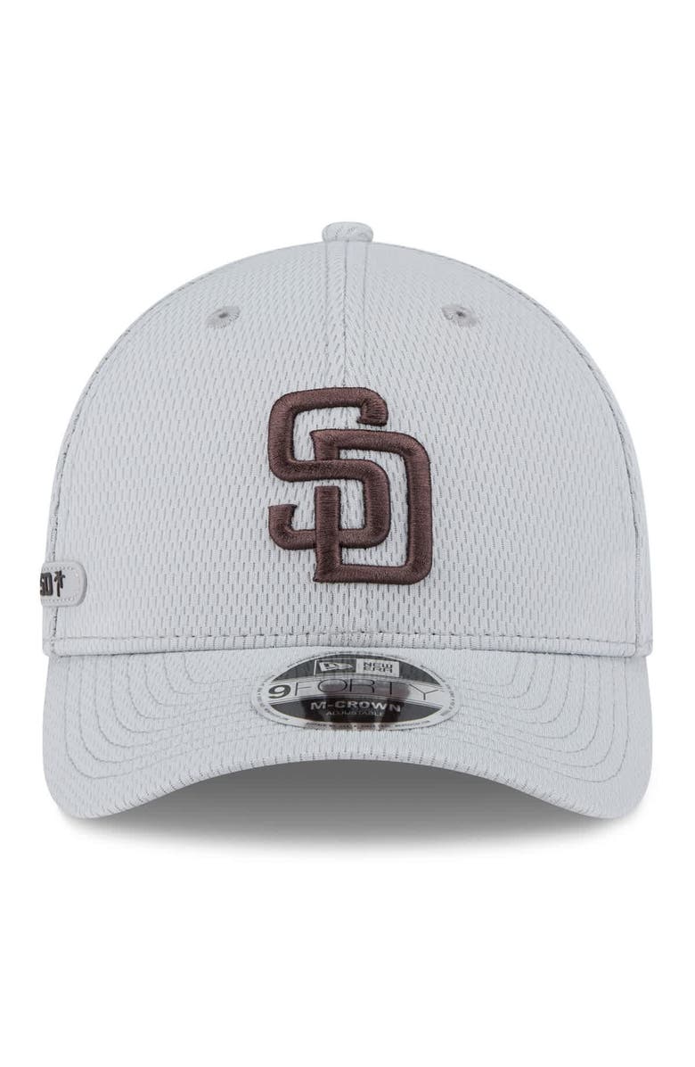 New Era Men's New Era Gray San Diego Padres 2025 MLB Clubhouse 9FORTY M-Crown Adjustable Hat, Alternate, color,