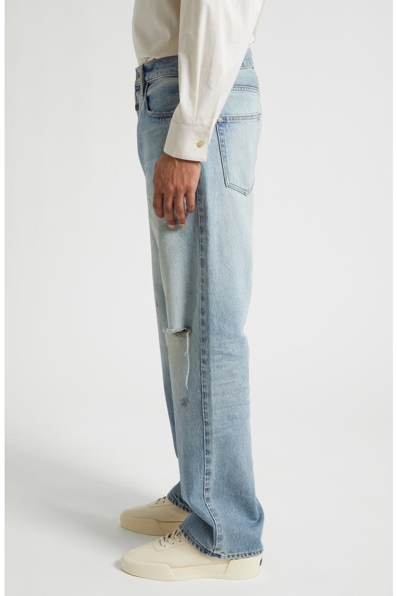 Fear of God Ripped Knee Five-Pocket Straight Leg Jeans (Men