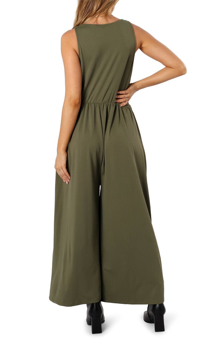 Petal & Pup Miya Wide Leg Jumpsuit, Alternate, color, Olive