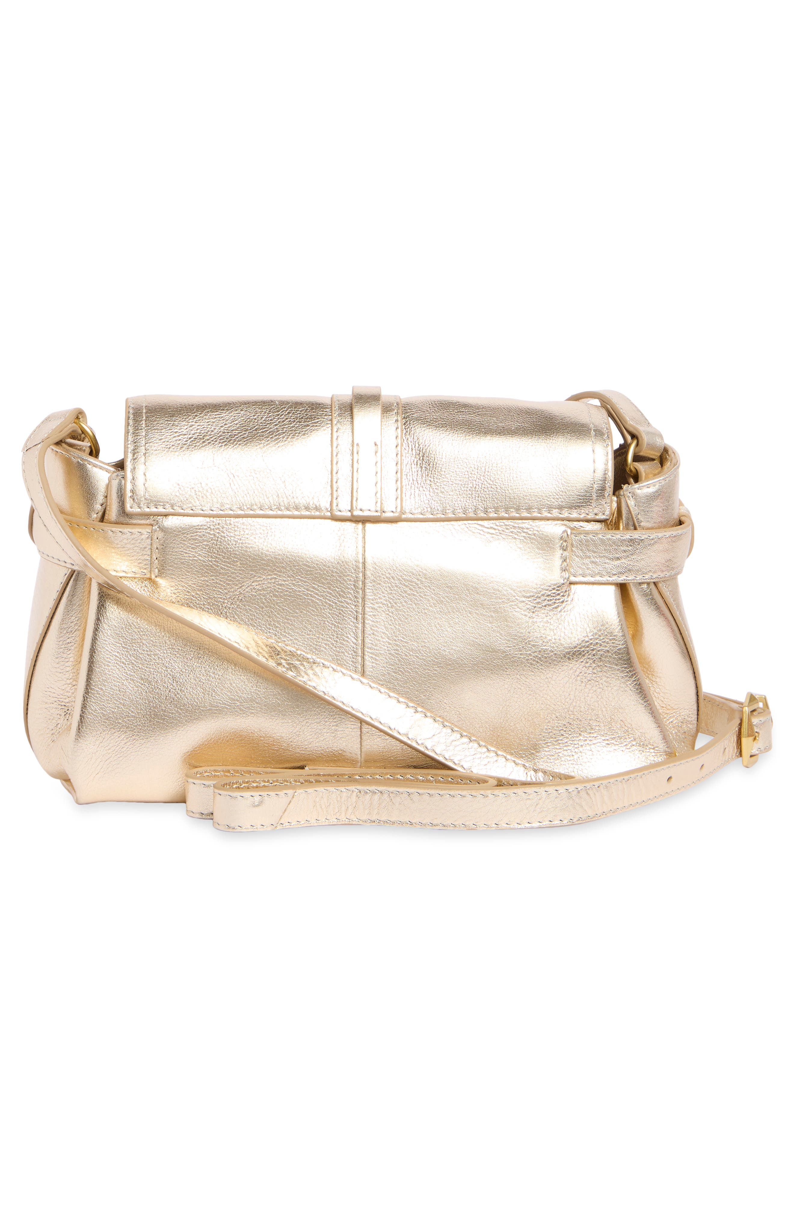 Nelly Metallic Leather Crossbody Bag, Alternate, color, EGYPTIAN GOLD METALLLIC PEBBLE