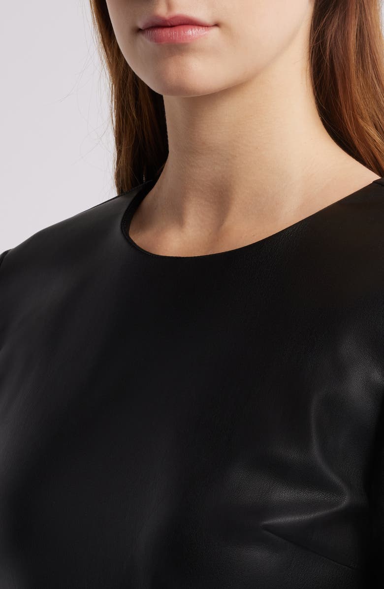 Steve Madden Knox Faux Leather Bodice Pleated Maxi Dress, Alternate, color,