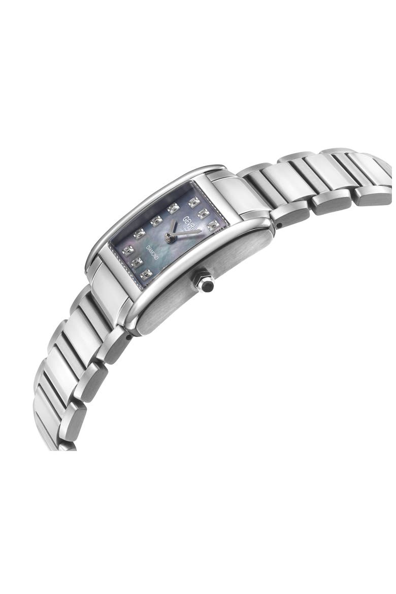 Regina Diamond Mother-of-Pearl Bracelet Watch, 26mm x 35mm, Alternate, color, SILVER