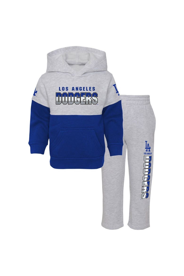 Infant Royal/Heather Gray Los Angeles Dodgers Playmaker Pullover Hoodie & Pants Set, Main, color, Royal