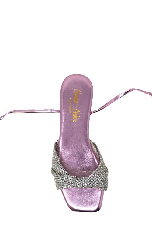 Chase & Chloe Chase And Chloe Eve Rhinestone Ankle Wrap Sandal