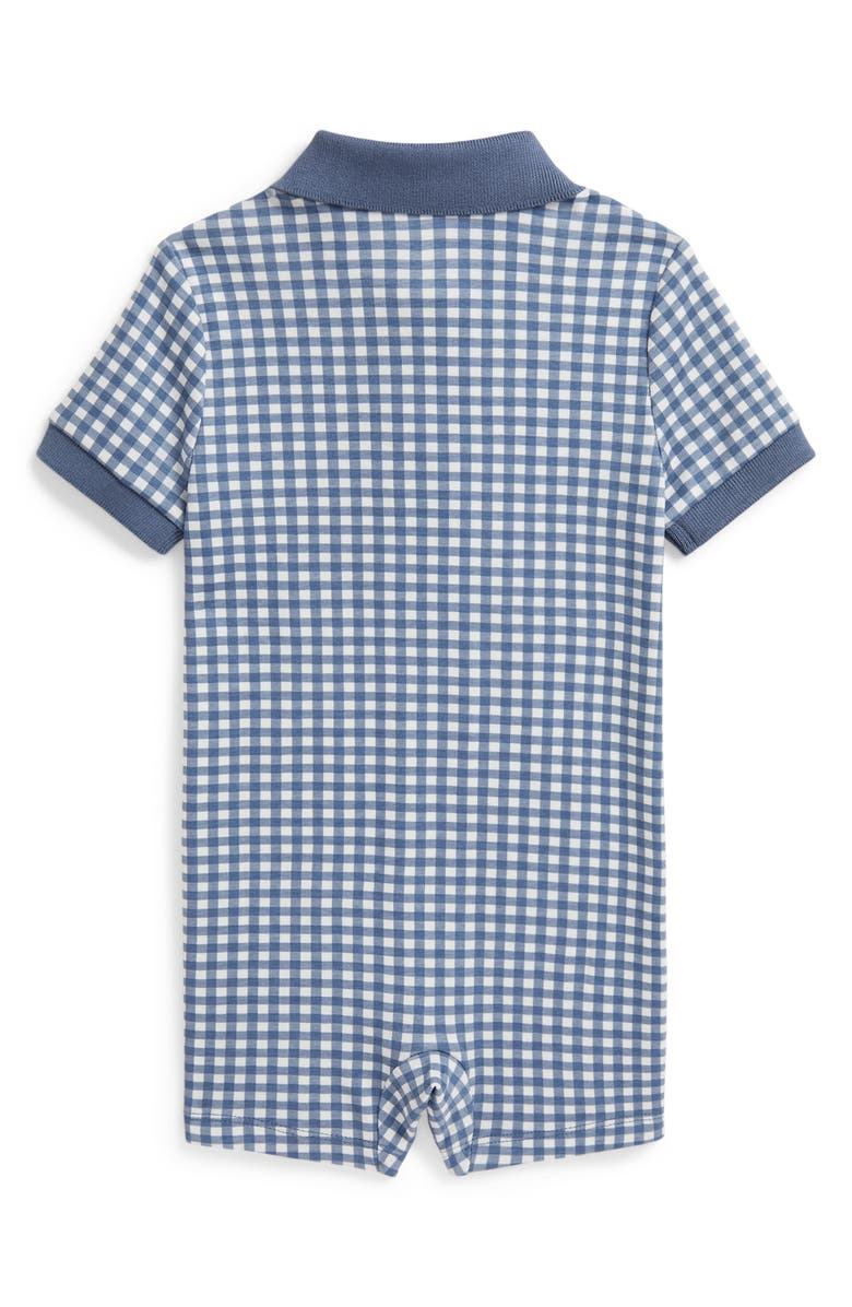 Ralph Lauren Gingham Cotton Polo Shortall, Alternate, color, Baby Gingham
