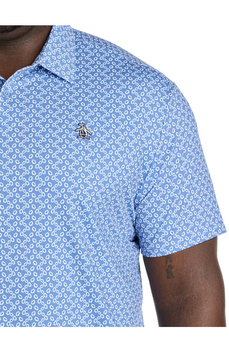Original Penguin Big & Tall Lifesaver Print Performance Polo Shirt, Alternate, color, Quiet Harbor