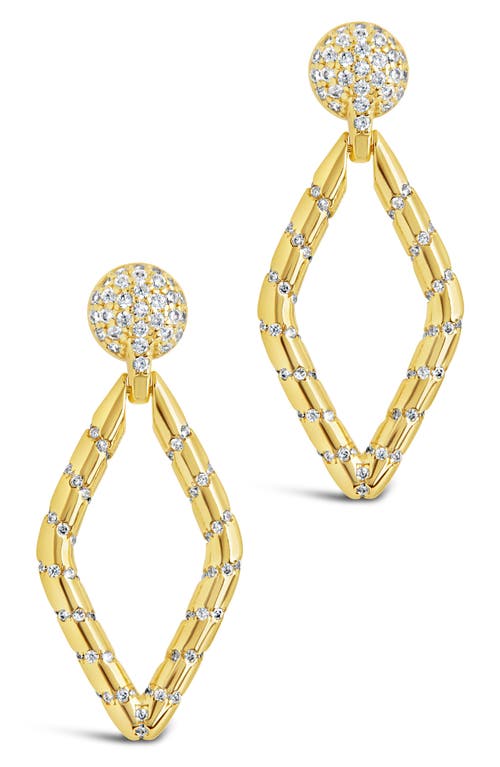 Sterling Forever Gisele Cubic Zirconia Geometric Drop Earrings In Gold