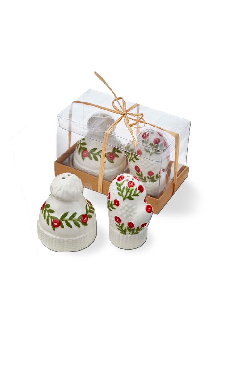 tag Holiday Hat and Mitten Salt and Pepper Shakers Set, Main, color, White