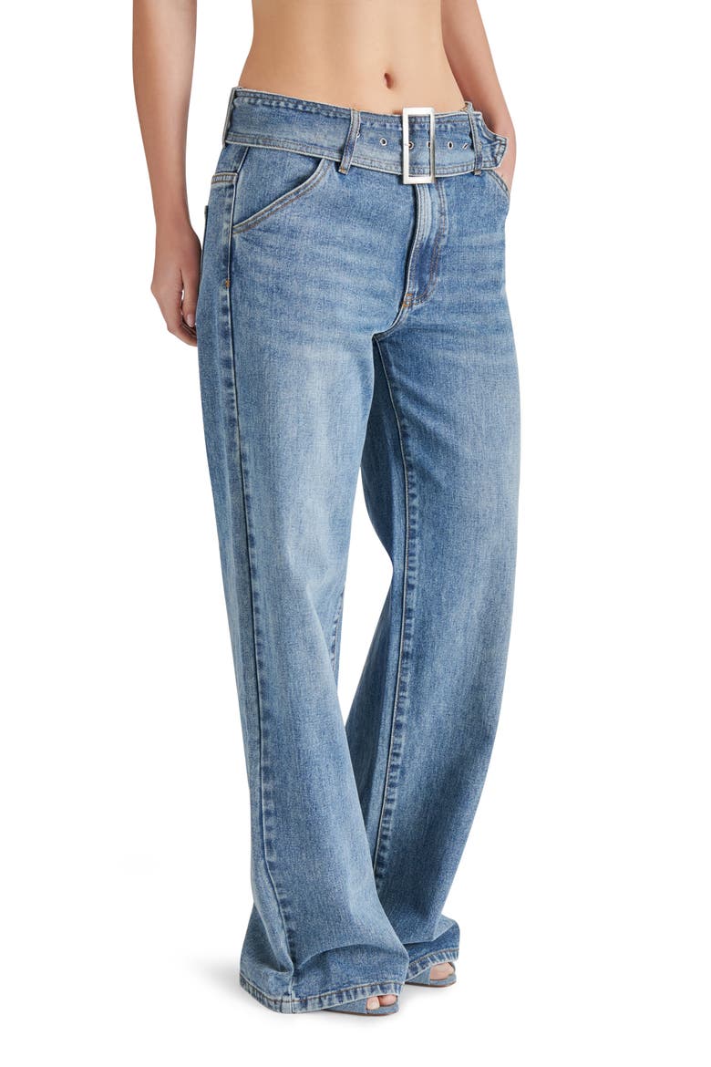 Cove Belted Baggy Low Rise Jeans, Alternate, color, ORION BLUE